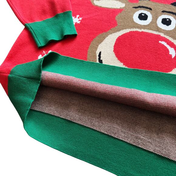 Holiday Reindeer Sweater Women's Sz 2XL XXL Red Green Christmas Ugly Party - Picture 3 of 9